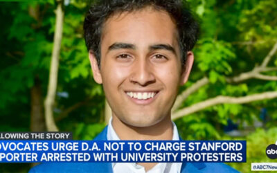 Arrest of Stanford student journalist covering barricaded pro-Palestinian protest gets pushback